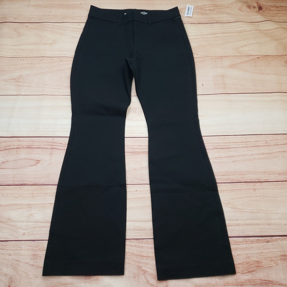 Old Navy Pixie Flare Pants Womens 4 Black Petite High Rise Secret Smooth Pockets